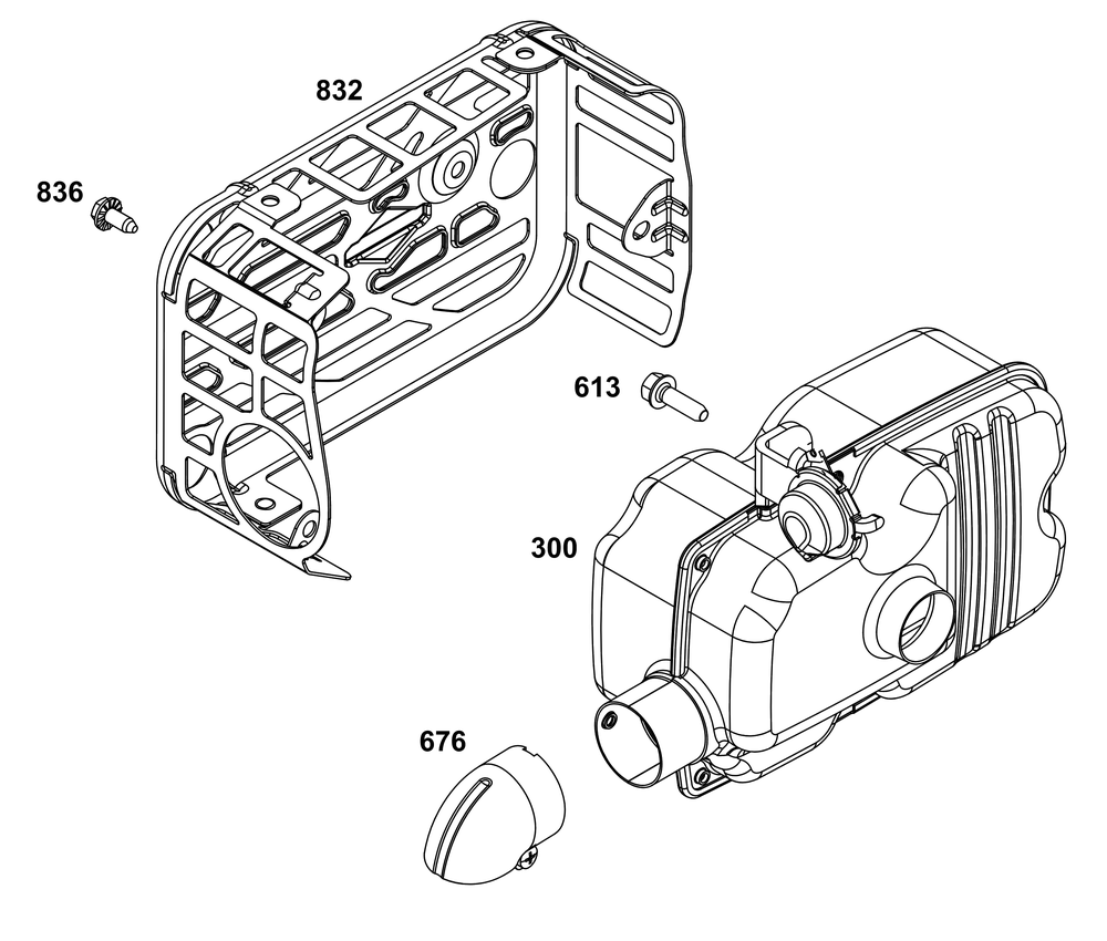 Exhaust Group Diagram and Parts List for 123P02-0026-H5 100000 - 19Z999 Briggs and Stratton Engine